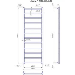 Полотенцесушители MARIO Classic F 430x1200 1.1.5909.01.P