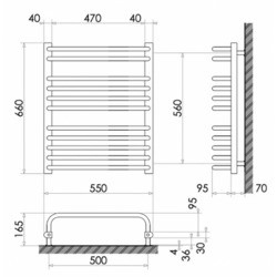 Полотенцесушители Heizung WU 11/55 550x660