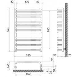 Полотенцесушители Heizung WU 25/55 550x1460