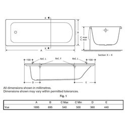 Ванны Ideal Standard Vue 170x70 E767601