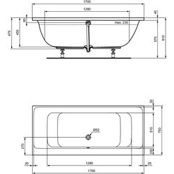 Ванны Ideal Standard Connect Air 170x75 E106601