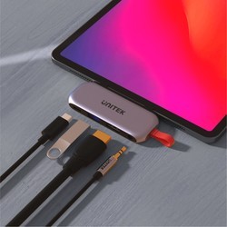 Картридеры и USB-хабы Unitek uHUB Q4 Lite 4-in-1 USB-C Hub for iPad Pro and Air with HDMI and 100W Power Delivery