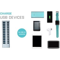 Картридеры и USB-хабы i-Tec USB 3.0 Charging HUB 13port + Power Adapter 60 W