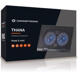 Подставки для ноутбуков Conceptronic THANA02B 2-Fan Laptop Cooling Pad