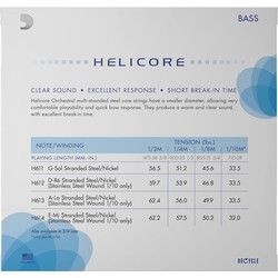 Струны DAddario Helicore Orchestral Double Bass 1/2 Medium