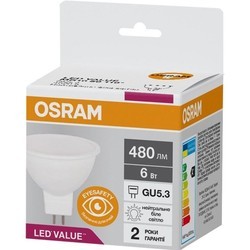 Лампочки Osram LED Value MR16 6W 3000K GU5.3