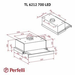 Вытяжки Perfelli TL 6212 BL 700 LED