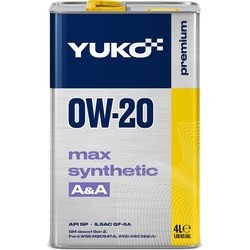Моторные масла YUKO Max Synthetic 0W-20 4L