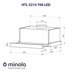 Вытяжки Minola HTL 5214 BLF 700 LED