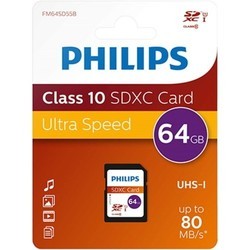 Карты памяти Philips SD Class 10 UHS-I U1 64Gb