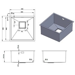 Кухонные мойки Fabiano Quadro 44 R10 8216.401.0522 (золотистый)