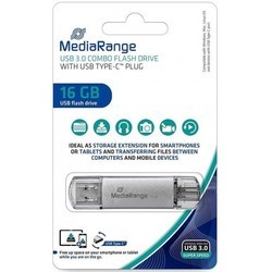 USB-флешки MediaRange USB 3.0 Combo flash drive, with USB Type-C 16Gb
