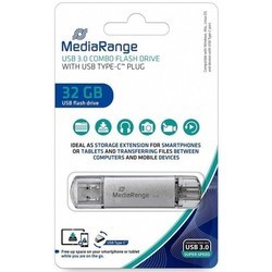 USB-флешки MediaRange USB 3.0 Combo flash drive, with USB Type-C 32Gb