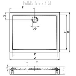 Душевые поддоны RIHO Davos 265 150x90