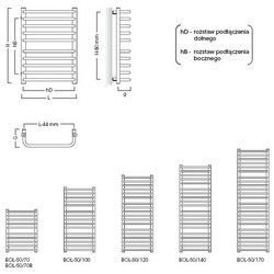 Полотенцесушители Instal Projekt Bolero 400x1038 BOL-40/100