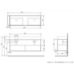 Тумбы под умывальник AZZURRA Elegance Squared MSQ 142NN