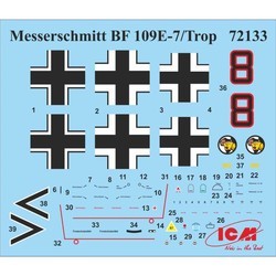 Сборные модели (моделирование) ICM Messerschmitt Bf 109E-7/Trop (1:72)