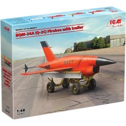 Сборные модели (моделирование) ICM BQM-34A (Q-2C) Firebee with Trailer (1:48)