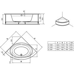 Ванны Ideal Standard Connect Air 140x140 E126401