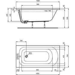 Ванны Ideal Standard Simplicity 140x70 W004101