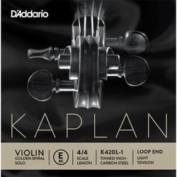 Струны DAddario Kaplan Golden Spiral Solo Violin E String Loop End Light