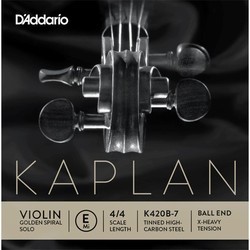 Струны DAddario Kaplan Golden Spiral Solo Violin E String Ball Ex. Heavy