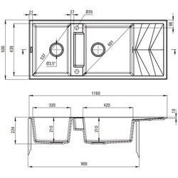 Кухонные мойки Deante Magnetic ZRM A213 (черный)