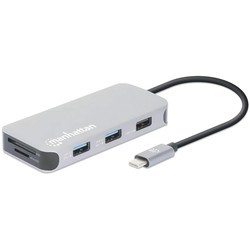 Картридеры и USB-хабы MANHATTAN USB-C 8-in-1 Docking Station with Power Delivery