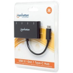 Картридеры и USB-хабы MANHATTAN 4-Port USB 3.0 Type-C Hub