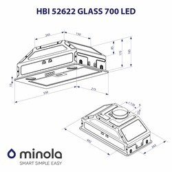 Вытяжки Minola HBI 52622 BL GLASS 700 LED черный