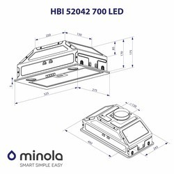 Вытяжки Minola HBI 52042 BL 700 LED черный
