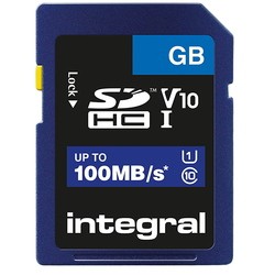 Карты памяти Integral High Speed SD UHS-I V10 U1 100MB/s 16&nbsp;ГБ