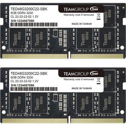Оперативная память Team Group Elite SO-DIMM DDR4 2x8Gb TED416G3200C22DC-S01
