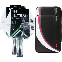 Ракетки для настольного тенниса Butterfly 2x Timo Boll Vision 1000 + 2x Drive Case II