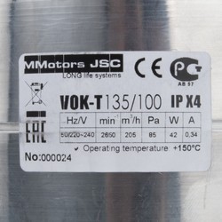 Вытяжные вентиляторы MMotors VOK-T 135/100