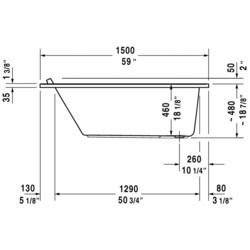 Ванны Duravit Starck 150x75 700332000000090