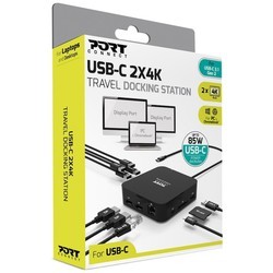 Картридеры и USB-хабы Port Designs Usb-C 2X4K Office Docking Station