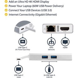 Картридеры и USB-хабы Startech.com DKT30CHPDW