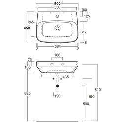 Умывальники Simas Baden BB 10 600&nbsp;мм