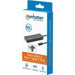 Картридеры и USB-хабы MANHATTAN 7-Port USB 3.0 Type-C Hub