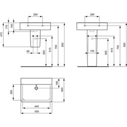 Умывальники Ideal Standard Connect Cube E811101 550&nbsp;мм
