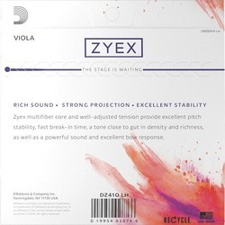 Струны DAddario ZYEX Viola String Set Long Scale Heavy