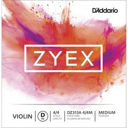 Струны DAddario ZYEX Violin Aluminum D String 4/4 Medium