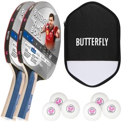 Ракетки для настольного тенниса Butterfly 2x Timo Boll Silver 85016 + Case + 6x R40+ balls