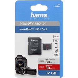 Карты памяти Hama microSD Class 3 UHS-I 80MB/s + Adapter 64&nbsp;ГБ