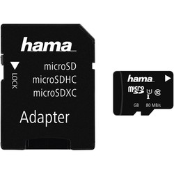 Карты памяти Hama microSD Class 10 UHS-I 80MB/s + Adapter 128&nbsp;ГБ