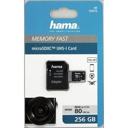 Карты памяти Hama microSD Class 10 UHS-I 80MB/s + Adapter 256&nbsp;ГБ
