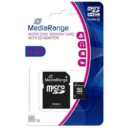 Карты памяти MediaRange microSD Class 10 with Adapter 4&nbsp;ГБ