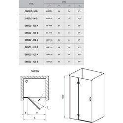 Душевые перегородки и стенки Ravak SmartLine SMSD2-100 A-L 0SLAAA00Z1