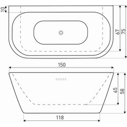 Ванны Novoterm Mona 150x75&nbsp;см